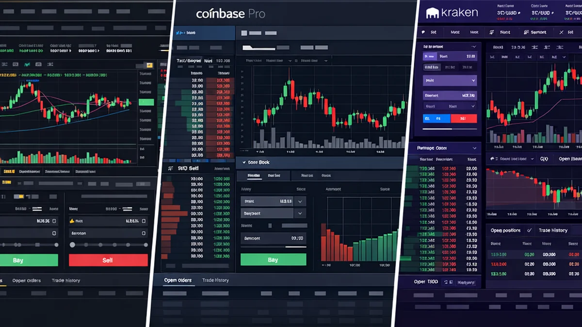 Comparison of top crypto exchange trading interfaces