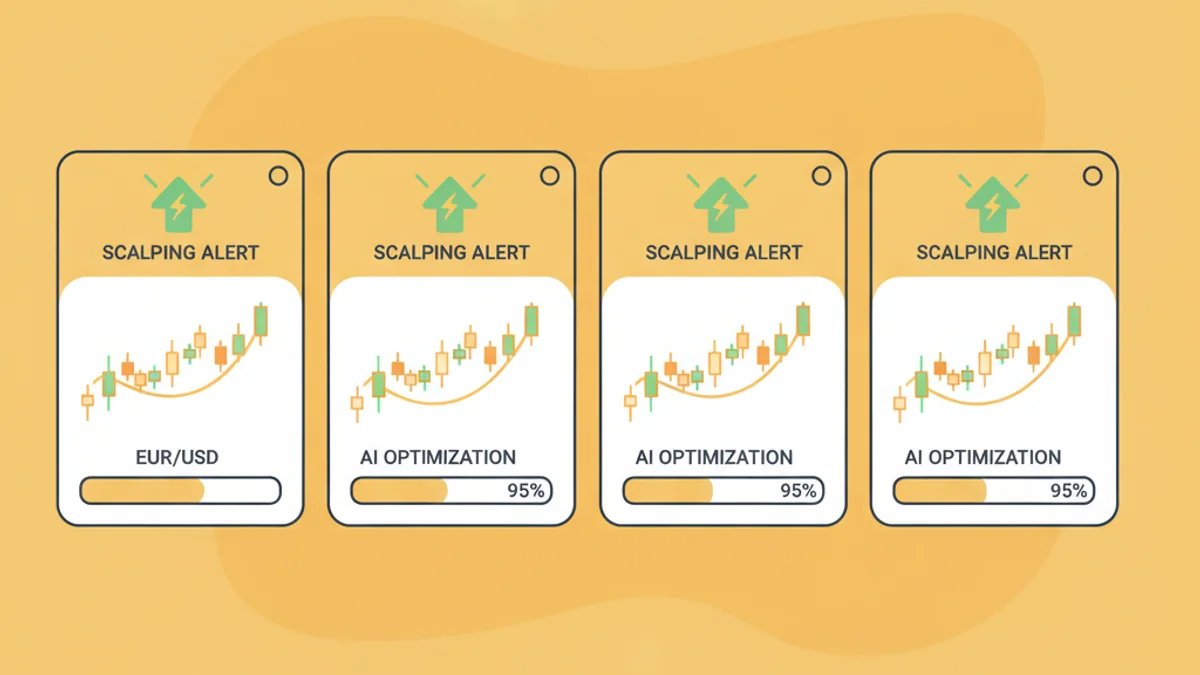 AI market scanner interface displaying multiple forex pairs with scalping alerts