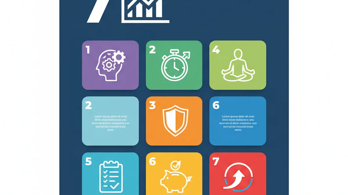 Infographic showing 7 trading emotion control techniques